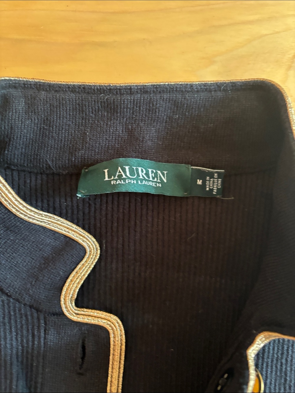 Ralph Lauren Black Long-Sleeve Dress with Gold Buttons - Picture 2 of 4